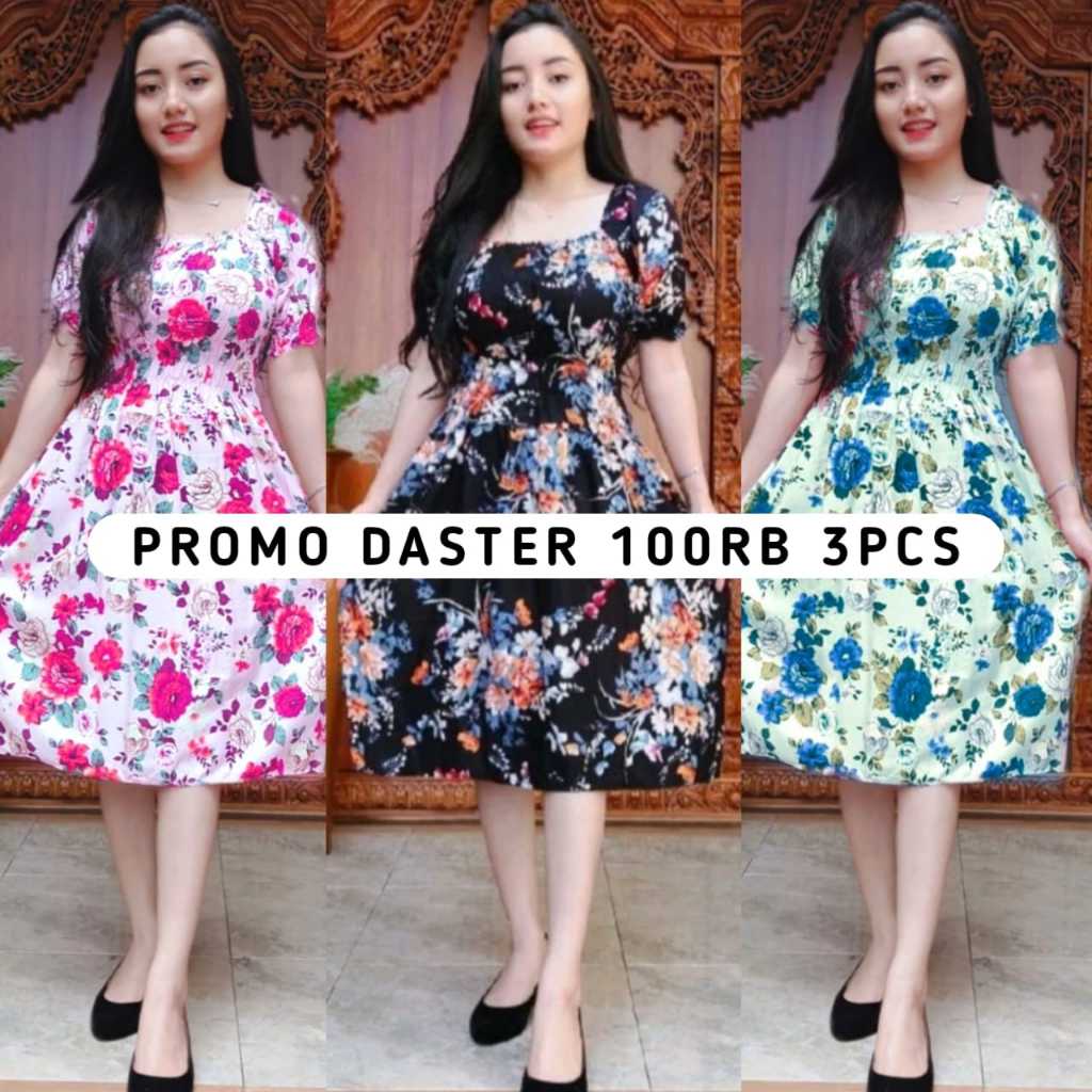 PROMO CUCI GUDANG DRESS SABRINA CLARY FLOWER / DASTER FUJI KERUT MOTIF BUNGA VIRAL TERBARU