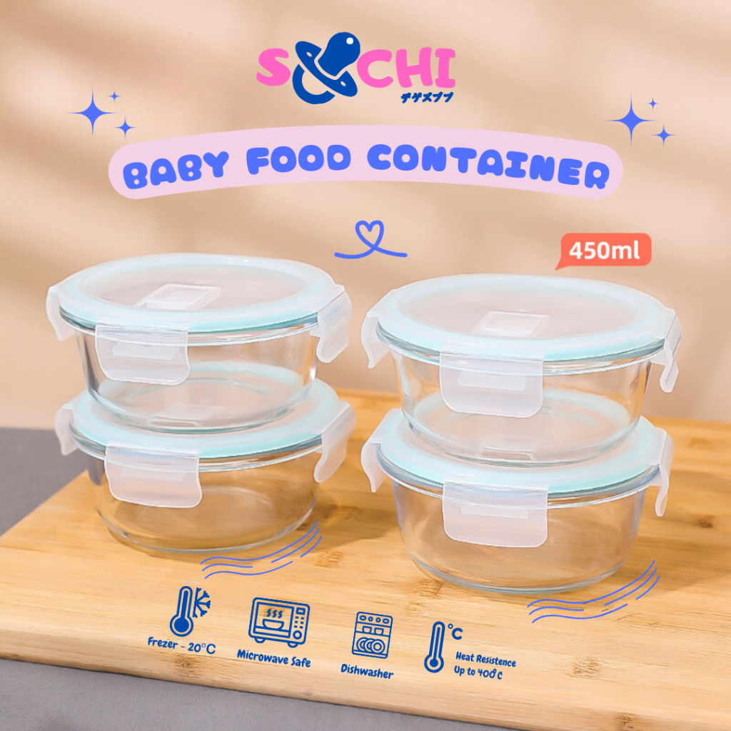 SOCHI Glass Container | Wadah Mpasi Kaca | Wadah Mpasi Bayi | Baby Food Container