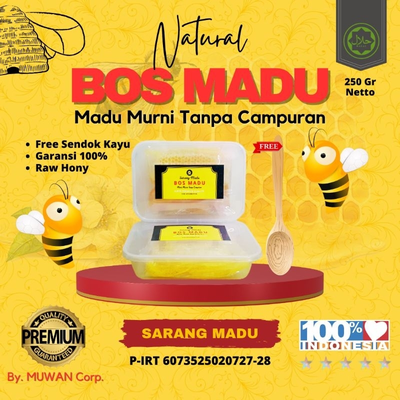 

BOS MADU | Madu Murni Tanpa Campuran 250 Gr | 100% Madu Murni + Sarang