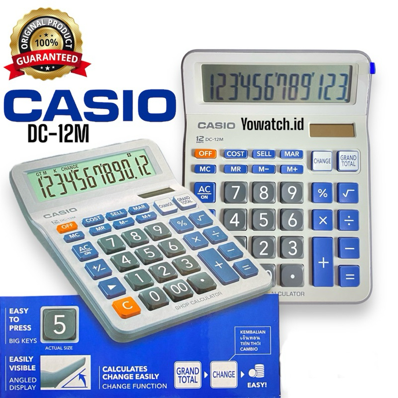 

Kalkulator Hitung Casio Original DC-12M | Kalkulator Meja dan Kantor 12 Digit