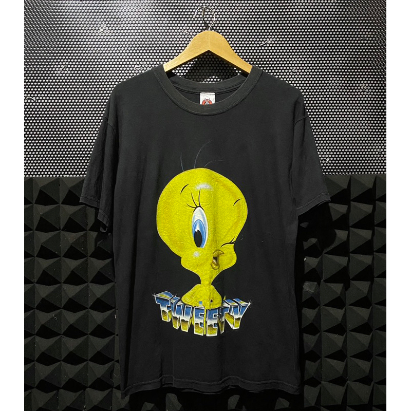 Kaos Tweety Film Movie Cartoon Kartun Big Face Looney Tunes 2002 official Vintage vtg second