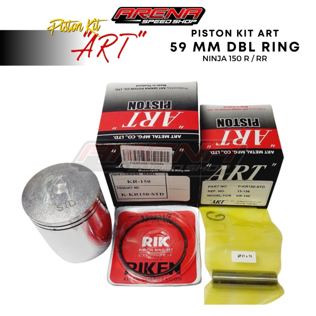 ART Piston Kit 59mm - Piston Kawasaki Ninja 150 R / RR DOUBLE RING Original