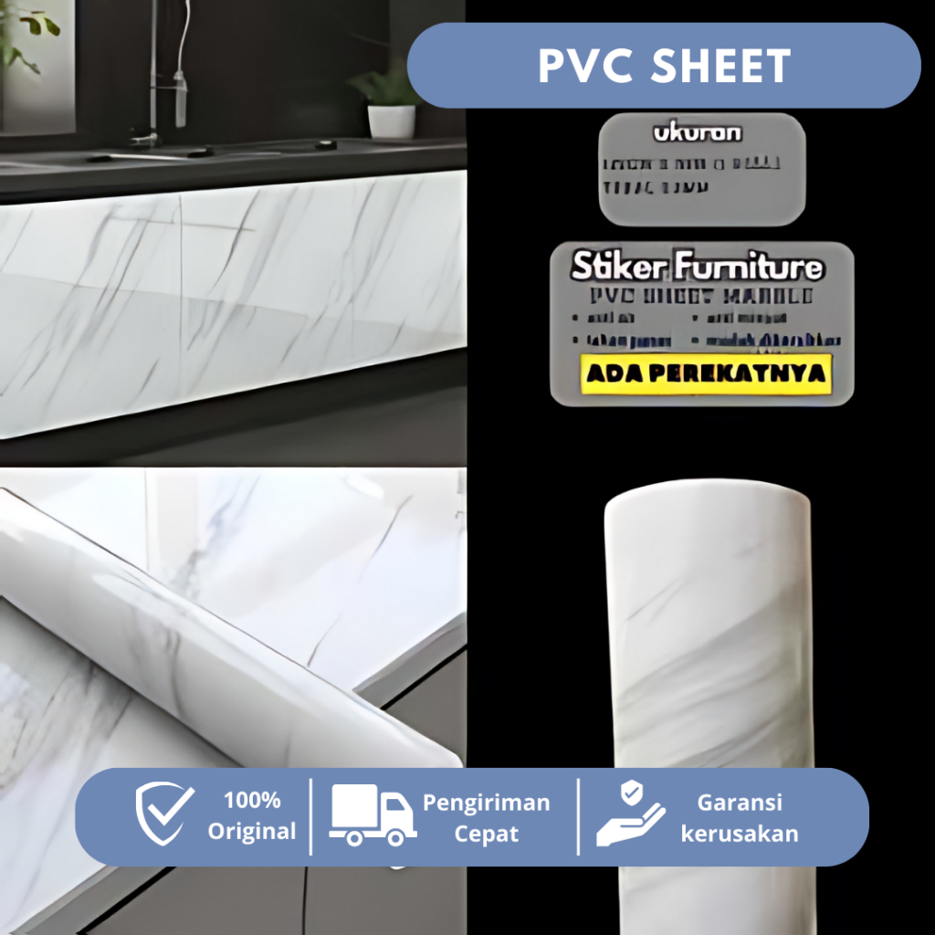 PVC SHEET  (Sudah ada Lem)//Deco Sheet pelapis furniture/ sticker murah pvc sheet/ motif marmer/ mot