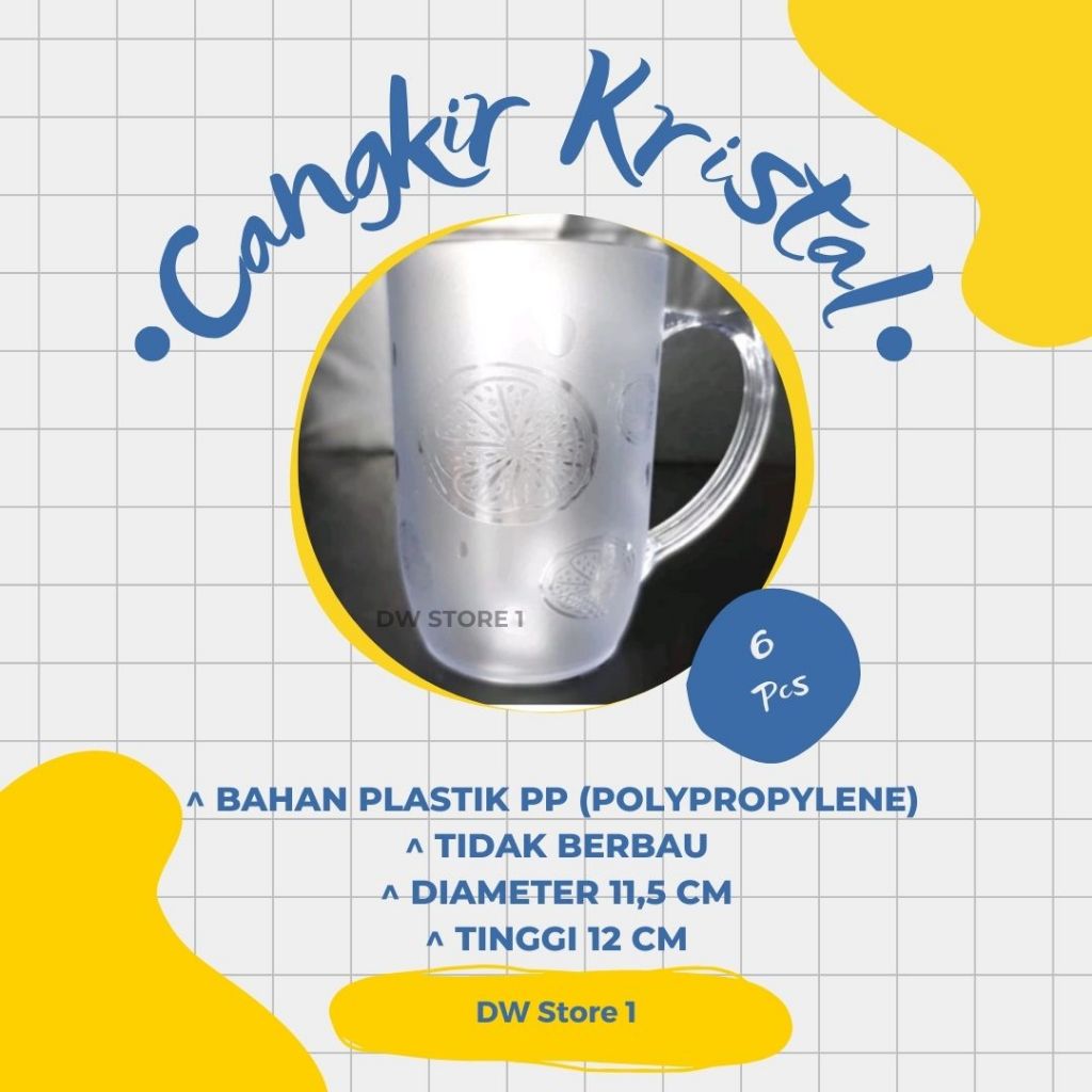 DWS | PROMO 6 PCS CANGKIR / GELAS KRISTAL BENING CORONA | CANGKIR CANTIK | GELAS BENING
