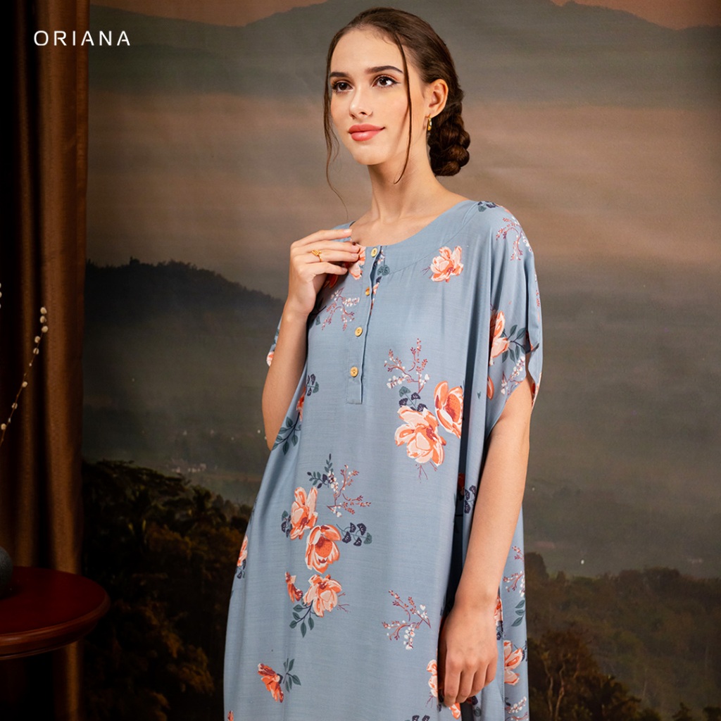 Oriana Homewear Kaftan Rosetta Series | Daster Busui Pendek