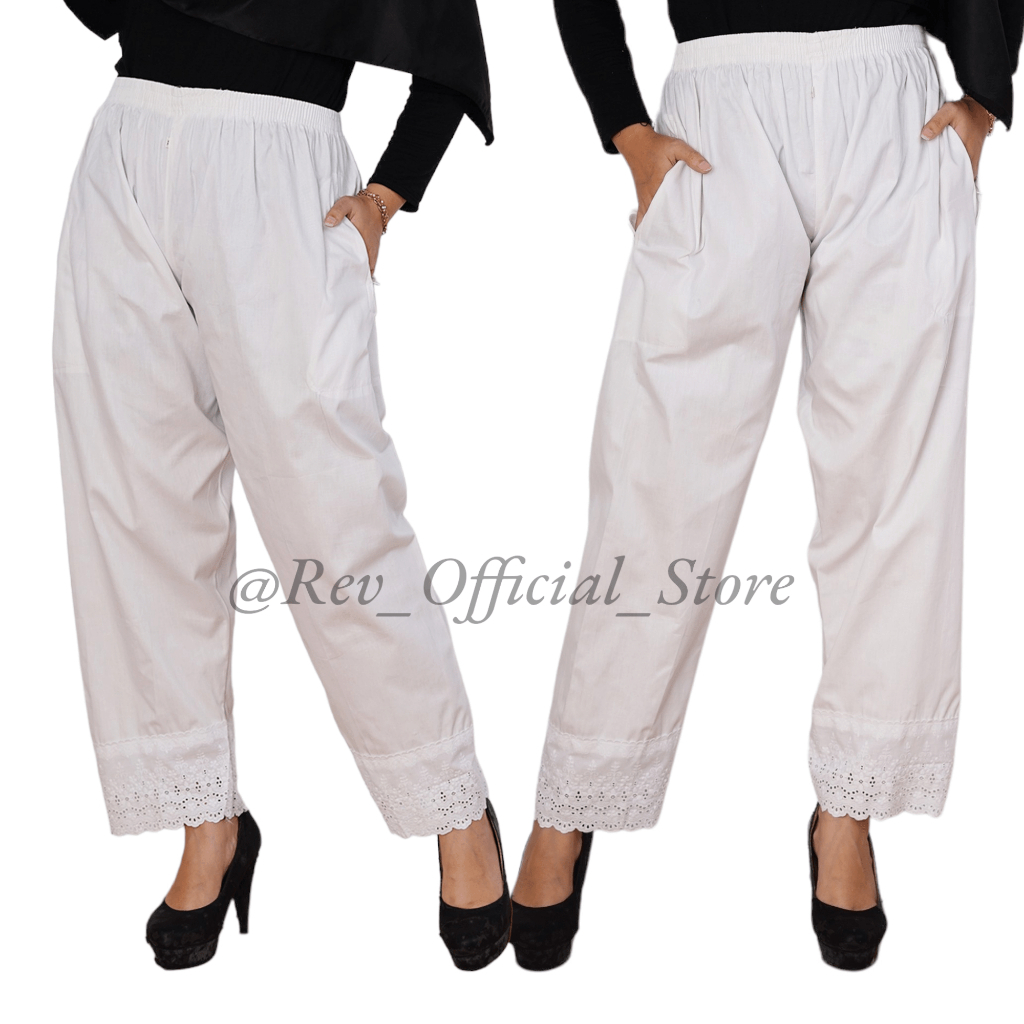 Celana Umroh Wanita Bahan Katun Putih Perlengkapan Umroh Wanita