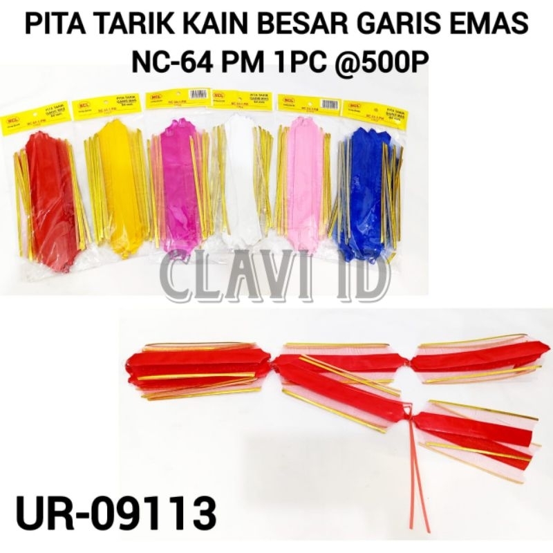 

9113/PITA TARIK JUMBO GARIS EMAS 64MM/PITA TARIK KAIN JUMBO