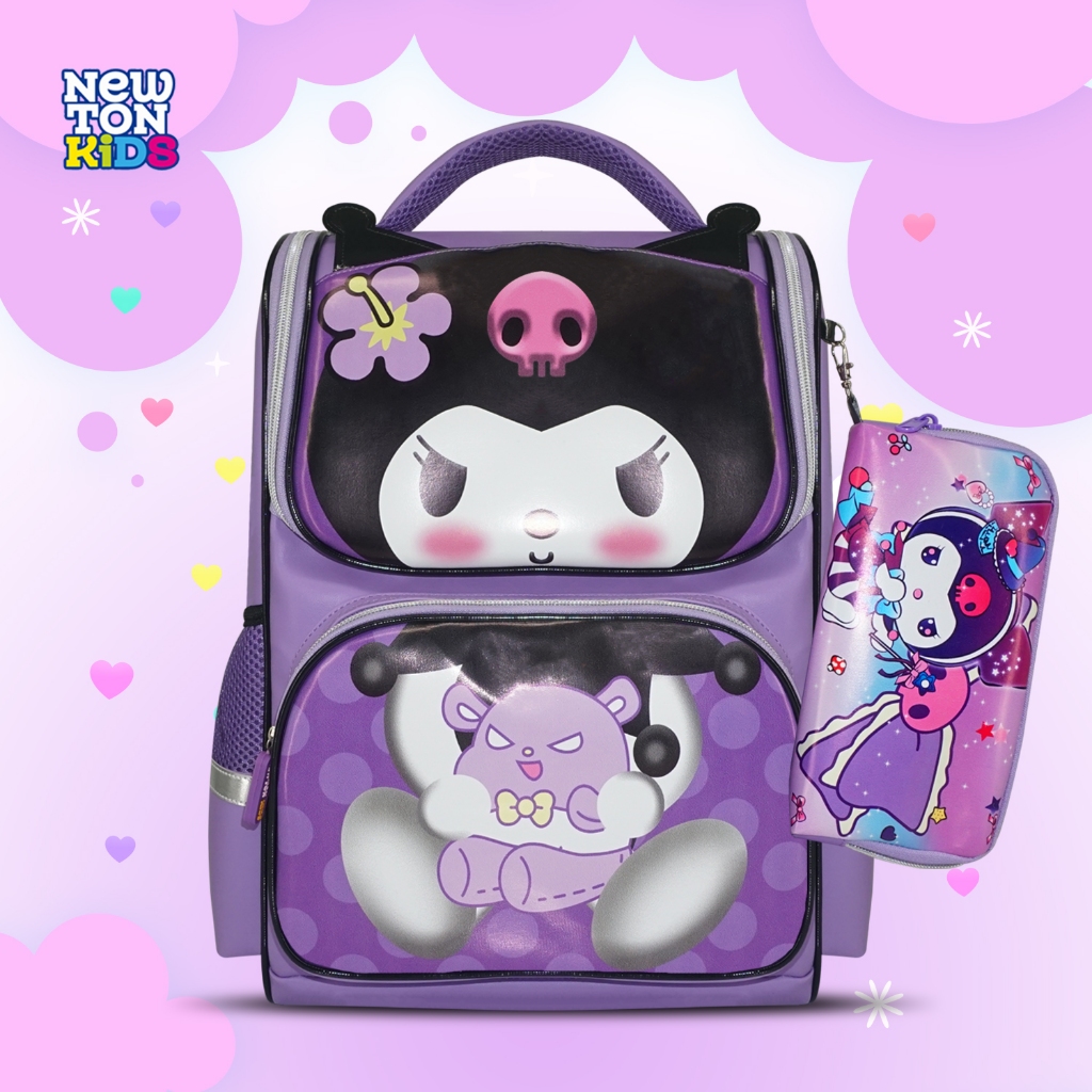 Newtonkids - Tas Sekolah TK-SD Susun Karakter Kuromi NewtonKids Tempat Pensil/Tas Ransel Sekolah SD/