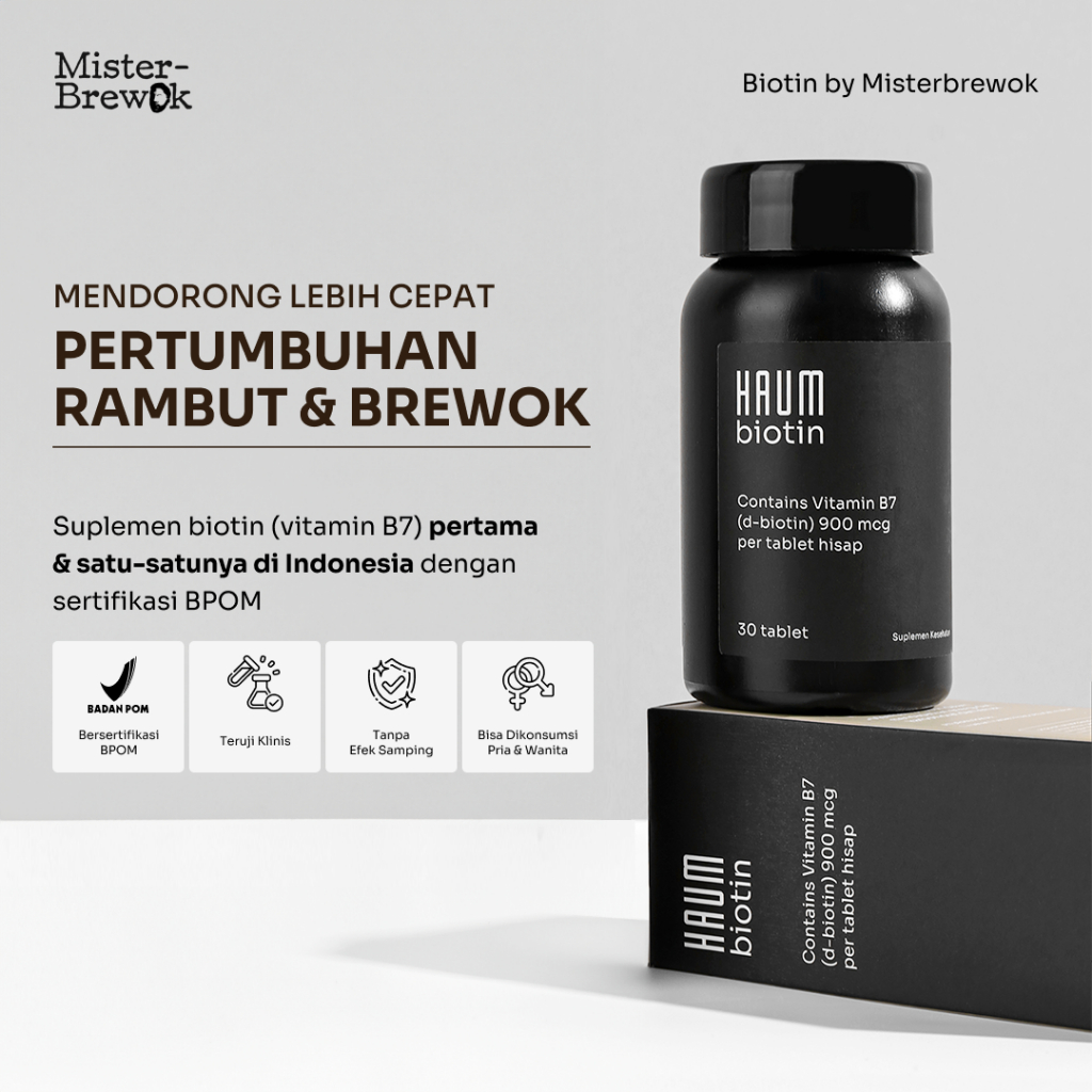 Biotin by Misterbrewok - Suplemen Vitamin B7 Bersertifikasi BPOM