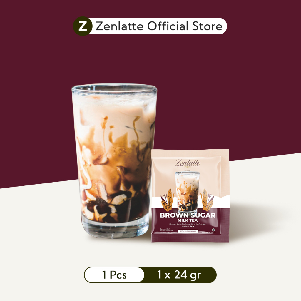 

Zenlatte Brown Sugar Milk Tea - 1 Pcs | Brown Sugar Milk Tea Powder | Bubuk Brown Sugar Milk Tea