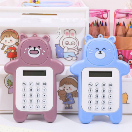

( CLS ) Kalkulator Mini Motif Beruang / Kalkulator Portable Mini 8 Digit / Gantungan Kalkulator Bear