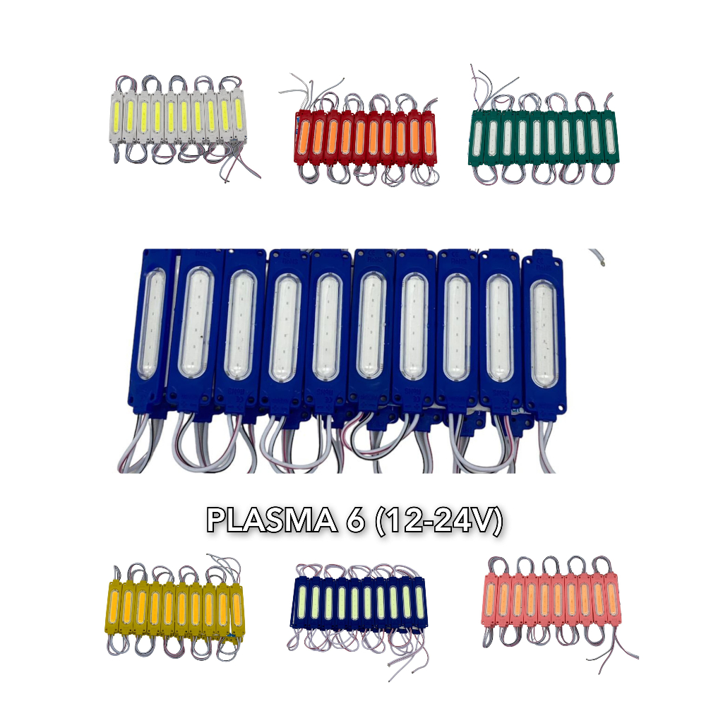 (10 PCS) Led modul plasma 6 mata bening 12 & 24 volt,lampu led kapsul modul cob 6818