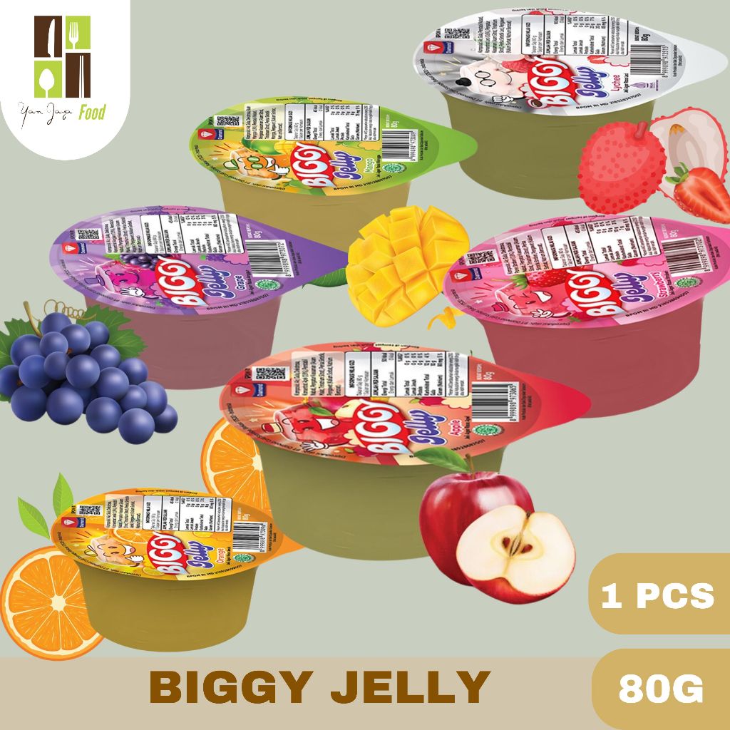 

Puding Jelly / Biggy Jelly / Agar Jelli / Diamond Leci / Mango / Grape / Strawberry/ Apel 80g 1 PCS