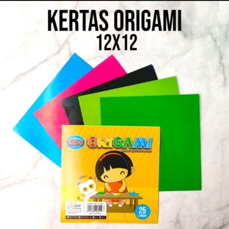 

Kertas Origami SIDU 12x12 cm, 14x14cm, 16 x 16 cm / Origami kertas warna 16x16 cm @25 lembar / Kertas lipat origami sinar dunia 2 sisi