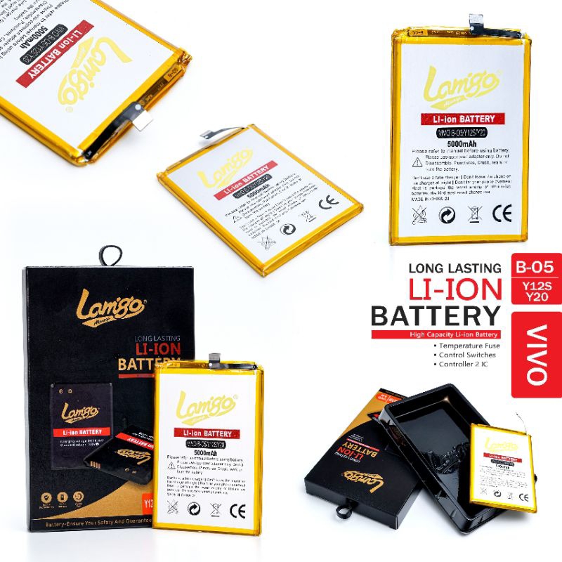 Batery Baterai Battery LAMIGO DOUBLE Power DUAL IC MERK VIVO Y12S Y20 / B-O5