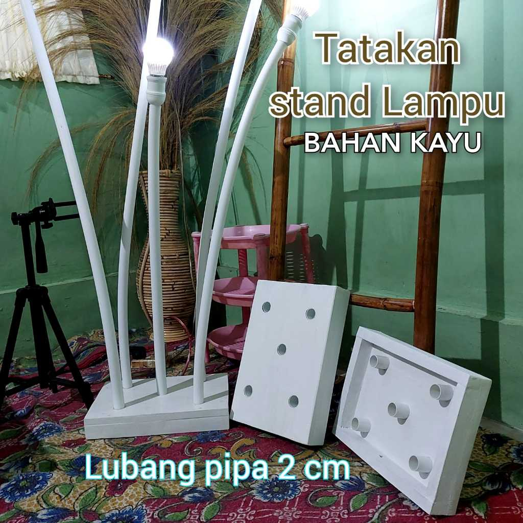 Tatakan lampu standing termurah. dudukan kayu untuk lampu dekorasi. Tatakan Stand Dekorasi rustic. S