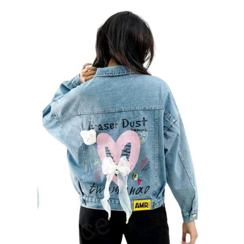 Eraser Dust love pita jaket jeans wanita - produk asli amr