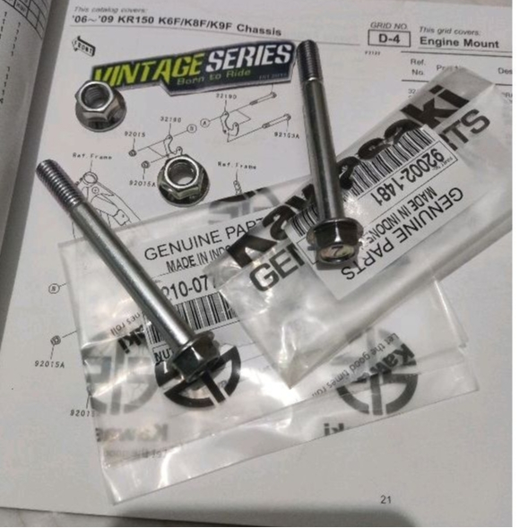 BAUT GANTUNGAN MESIN ATAS NINJA R SS ORIGINAL KGP 92002-1481 -0773