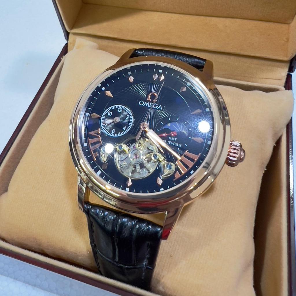 NEW JAM TANGAN PRIA CASUAL AUTOMATIC  CHRONO AKTIF STRAP KULIT ORIGINAL