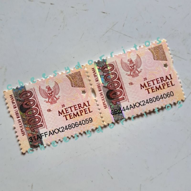 

Materai Tempel 10000/10k/10 ribu Rupiah