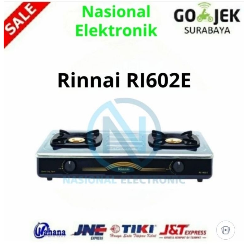 kompor gas rinnai RI602E/KOMPOR GAS RINNAI RI 602E/KOMPOR GAS RINNAI RI-602E  2tungku