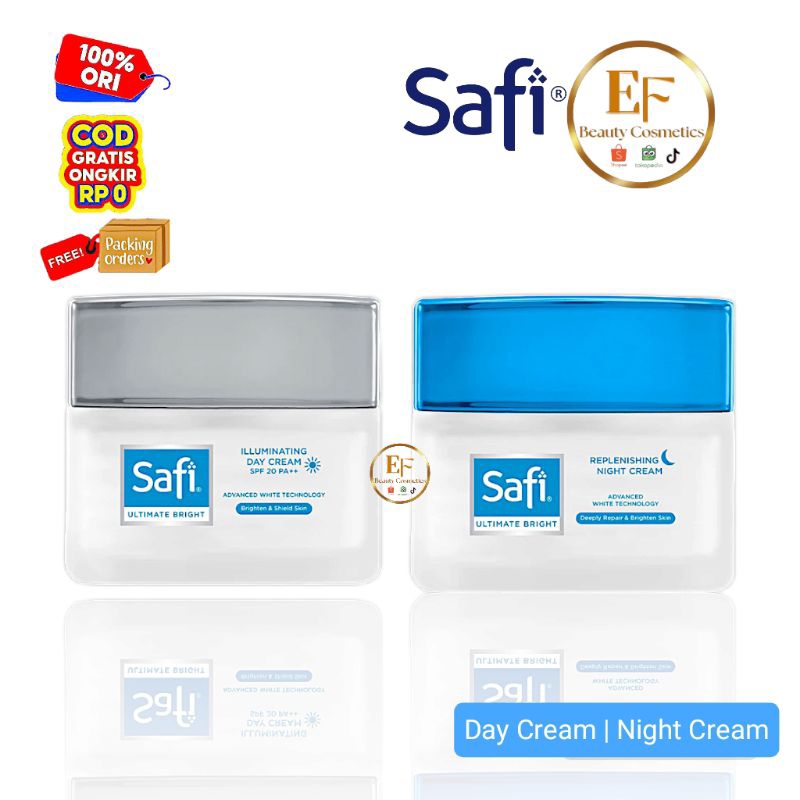 PAKET SAFI Ultimate Bright Day Cream Spf 20PA++ & Night Cream - Krim Siang&Krim Malam 100% ORIGINAL