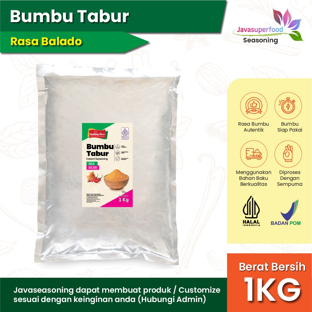 

Bumbu Tabur Snack Premium Bumbu Cemilan Makanan Bumbu Serbaguna Bubuk Tabur Bumbu Keripik Kentang Rasa Balado 1Kg