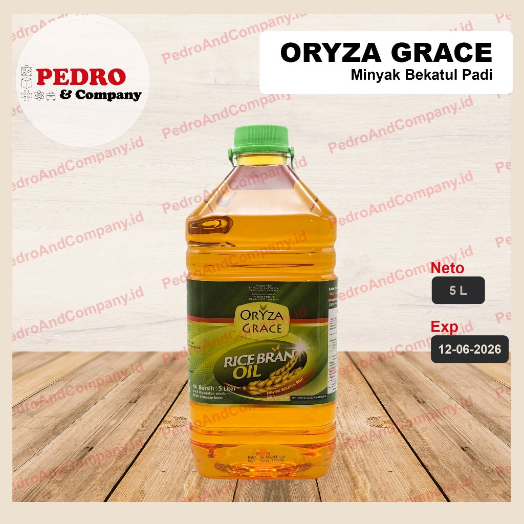 

oryza grace rice bran oil 5 liter - minyak goreng dari kulit ari beras 5L