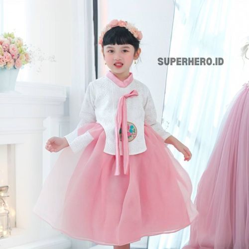 GAUN HANBOK ANAK PEREMPUAN KOREA BAJU PESTA ULANG TAHUN ANAK CEWEK DRESS HANFU KUROMI PERI DISNEY AN