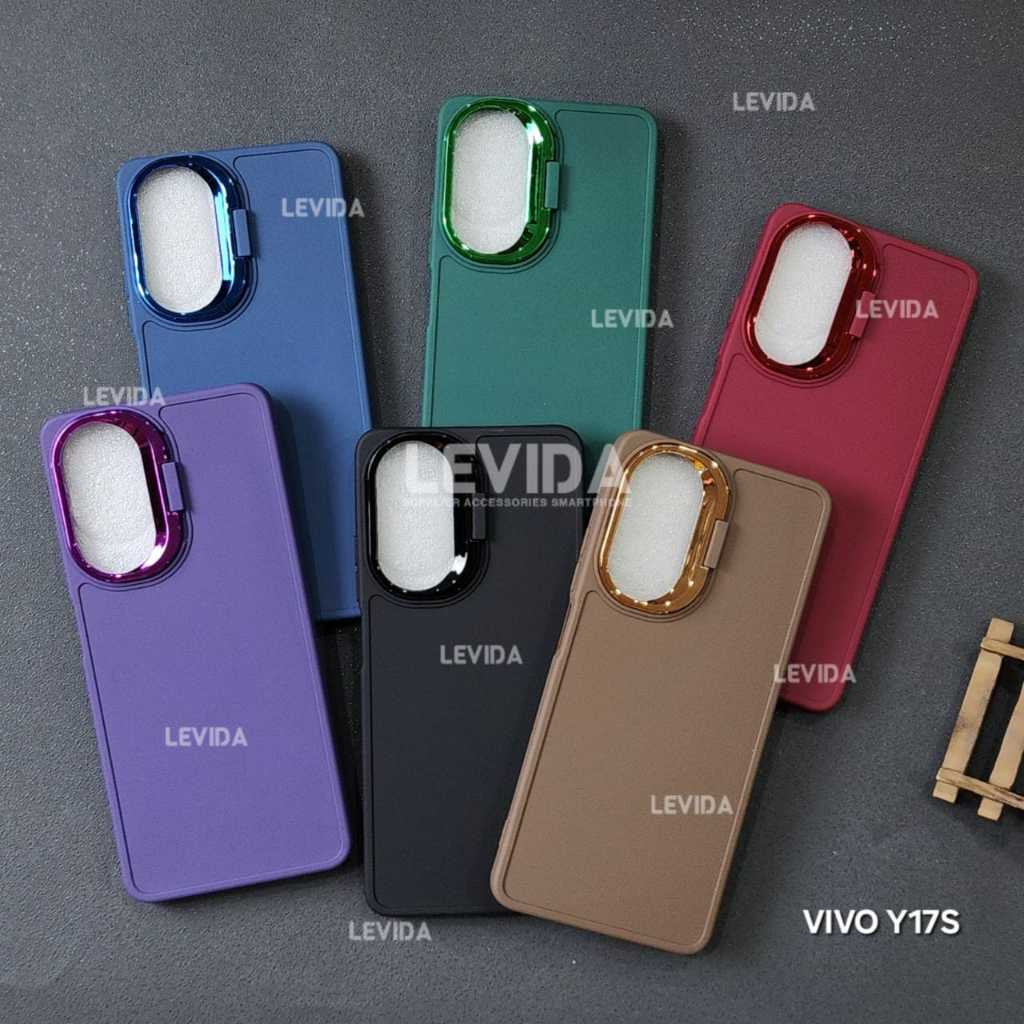 Softcase Macaron Standing Kamera Ring Case Vivo Y17s Vivo Y35 Vivo Y22