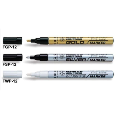 

SNOWMAN - Spidol Warna Paint Fine Marker FP - Emas Silver Putih