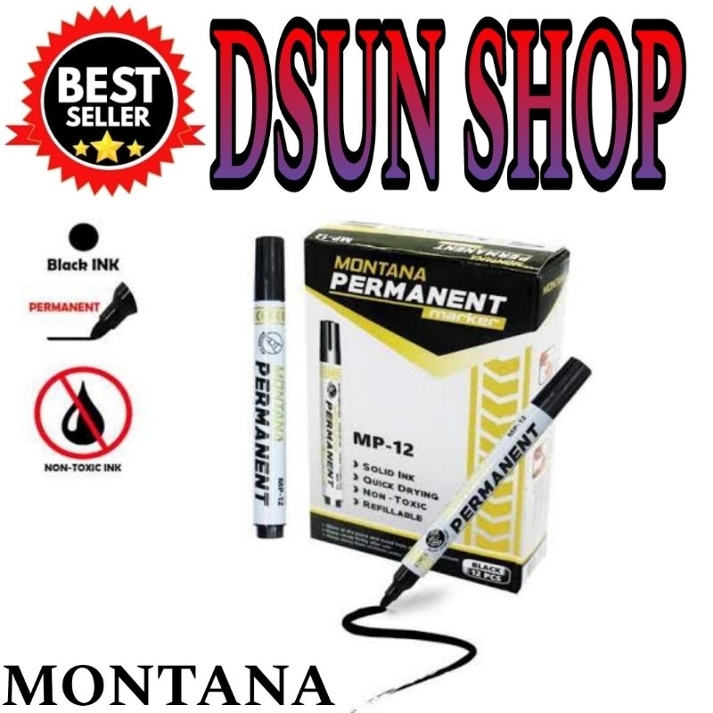 

Spidol Permanent Marker MP-12 Tinta Hitam