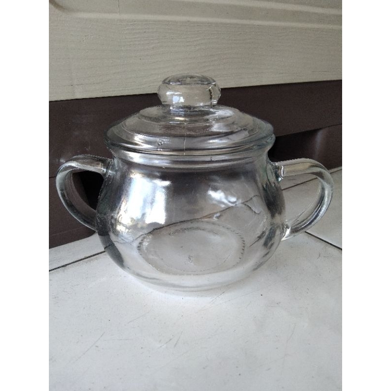 Gelas Sup Kaca / Mug Tutup kaca / Gelas Sereal