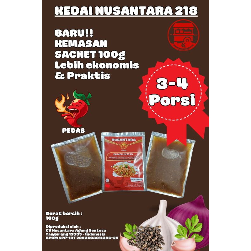 

Bumbu Instan Nasi & Mie Goreng PEDAS NUSANTARA [kemasan sachet] 100g