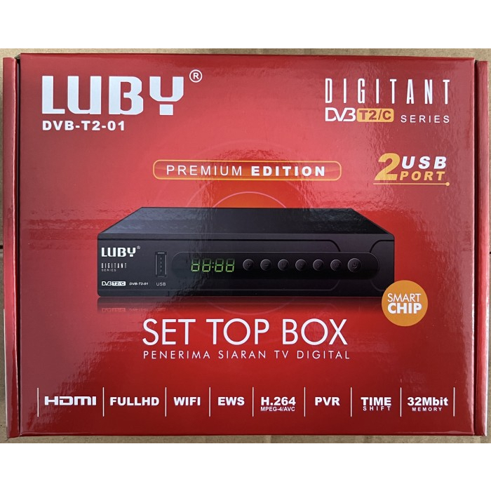 STB Luby Set Top Box LUBY DVB T2 01 Edisi Premium 2 USB Port Bisa Youtube HDTV