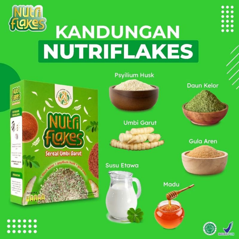 

Nutriflakes Sereal Umbi Garut Asam Lambung - Ampuh Mengatasi Asam Lambung Gerd, Maag 1 Box