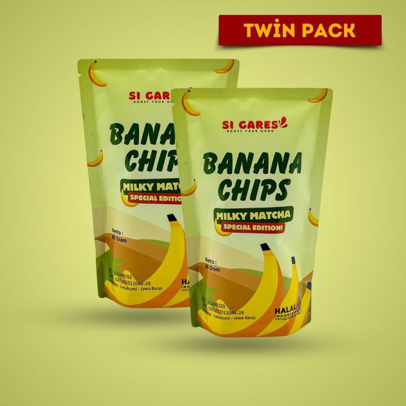 

SI GARES - Keripik Pisang - Milky Matcha (Twin Pack)