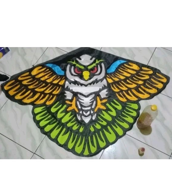layangan kain motif celepuk burung hantu jumbo besar