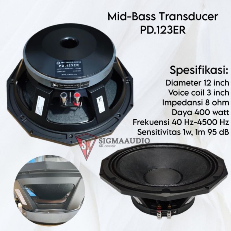 Speaker 12 inch PD 123ER Mid Bass PD.123ER