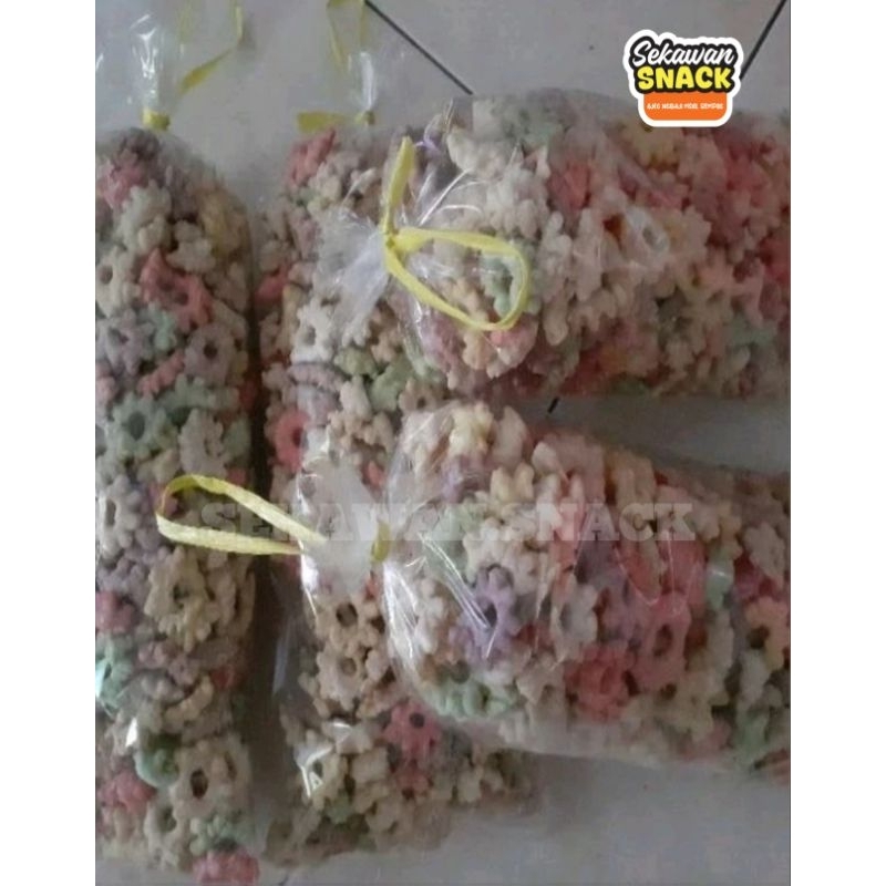 

[250Gr] Snack Ajisan Cincin Warna-Warni|Cincin Sakura|Cemilan Ribut Gurih