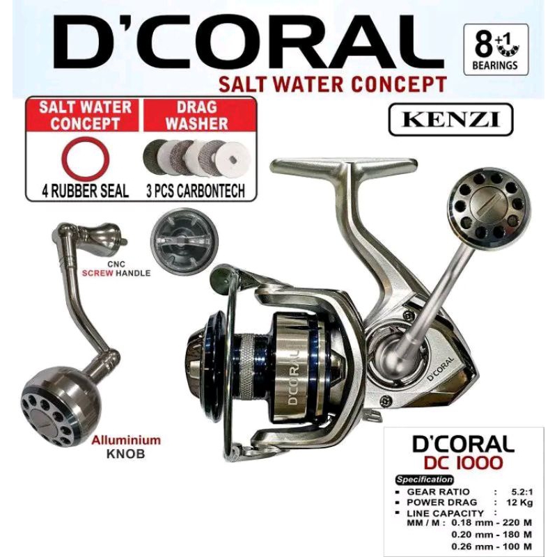 REEL Kenzi d'coral ukuran 1000 spinning