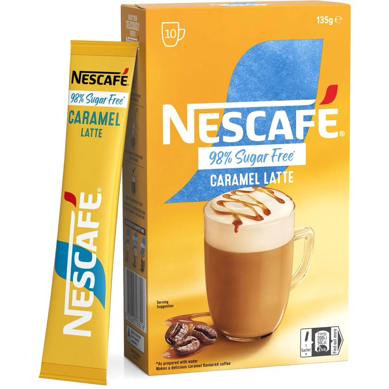 

Nescafe 98% Sugar Free Caramel Latte Coffee Sachets 10 Pack - Australia