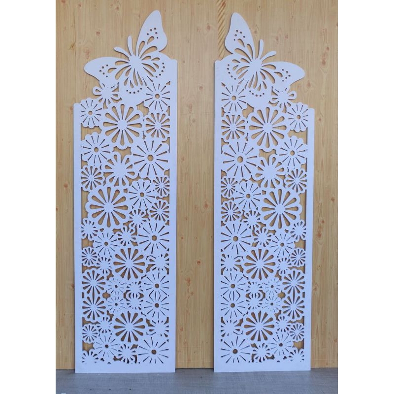 penyekat ruangan pvc board 180x80cm motif kupu-kupu