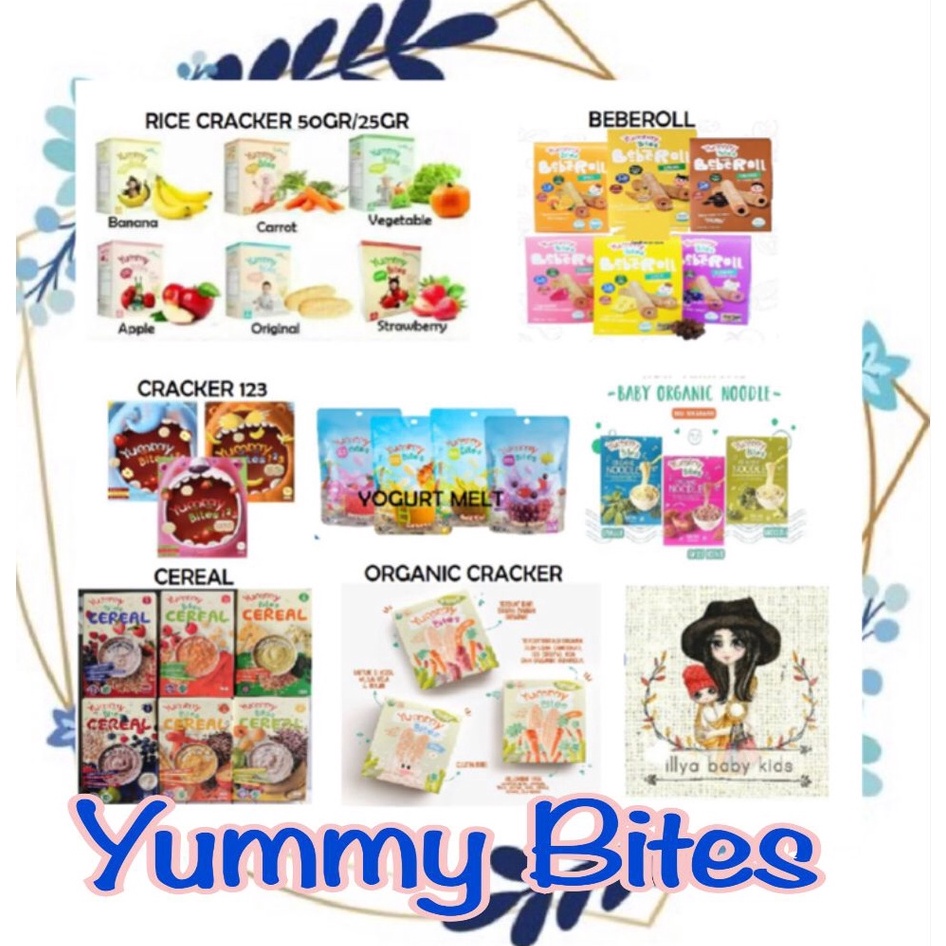 Original PRODUCT TERPOPULER Yummy Bites Baby Rice Snack CRACKERS Yummy Bites Beberoll Yummy Bites