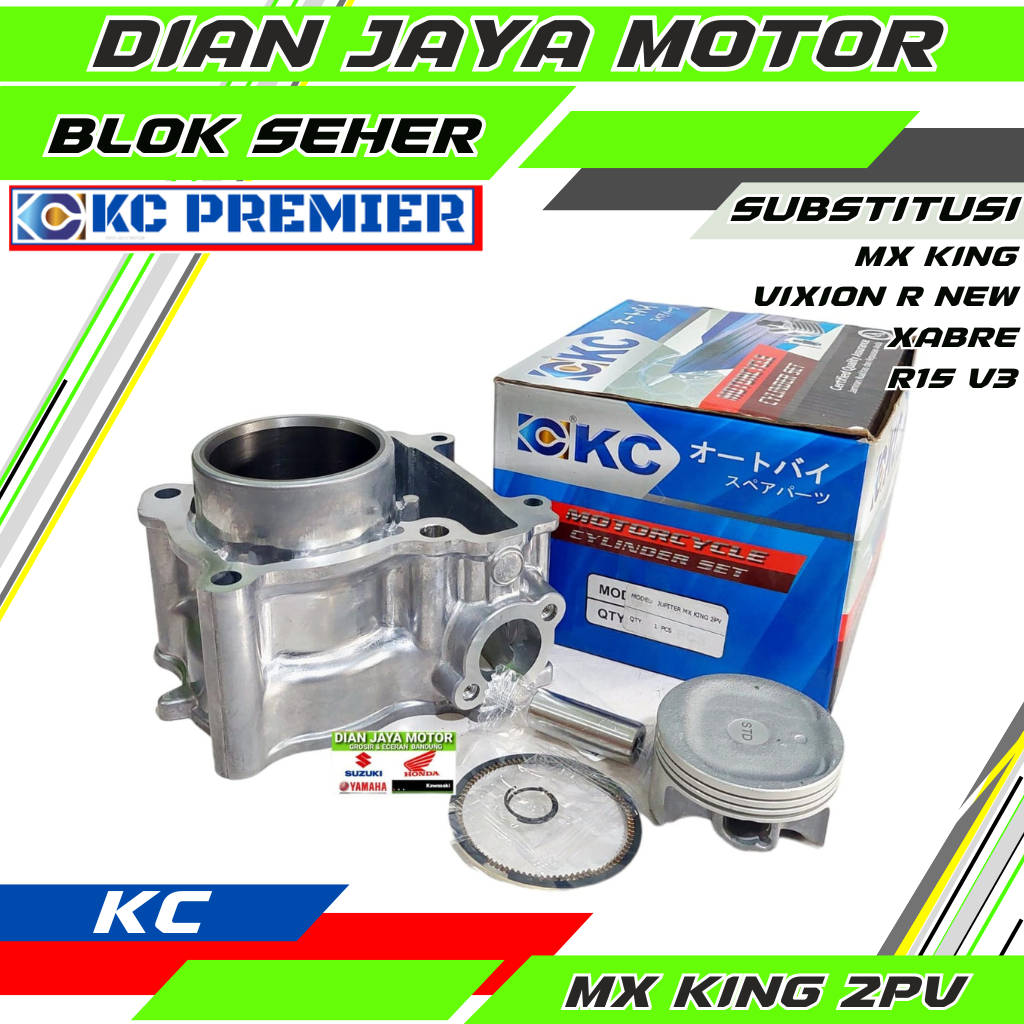 ( KC ) PAKET BORING BLOK SEHER YAMAHA JUPITER MX KING. VIXION NEW KODE PART 2PV LINER BAJA MEREK KC