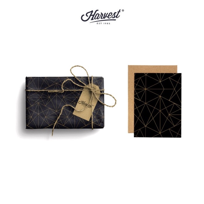 

READY GAN Paket Kertas Kado Kartu Ucapan Harvest Wrap Kit Dream Black
