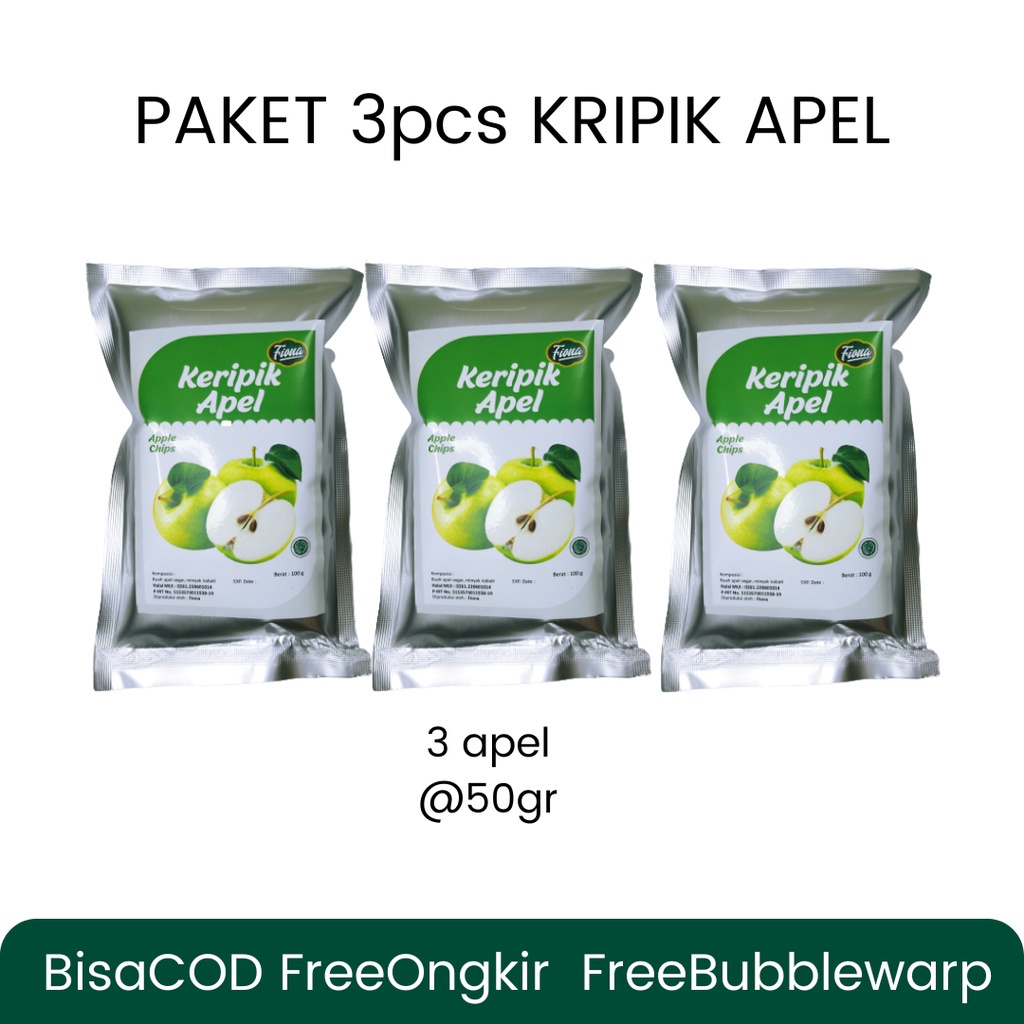 

BISA COD BARU Fiona Paket Hemat Keripik Kripik Buah Apel 3pcs