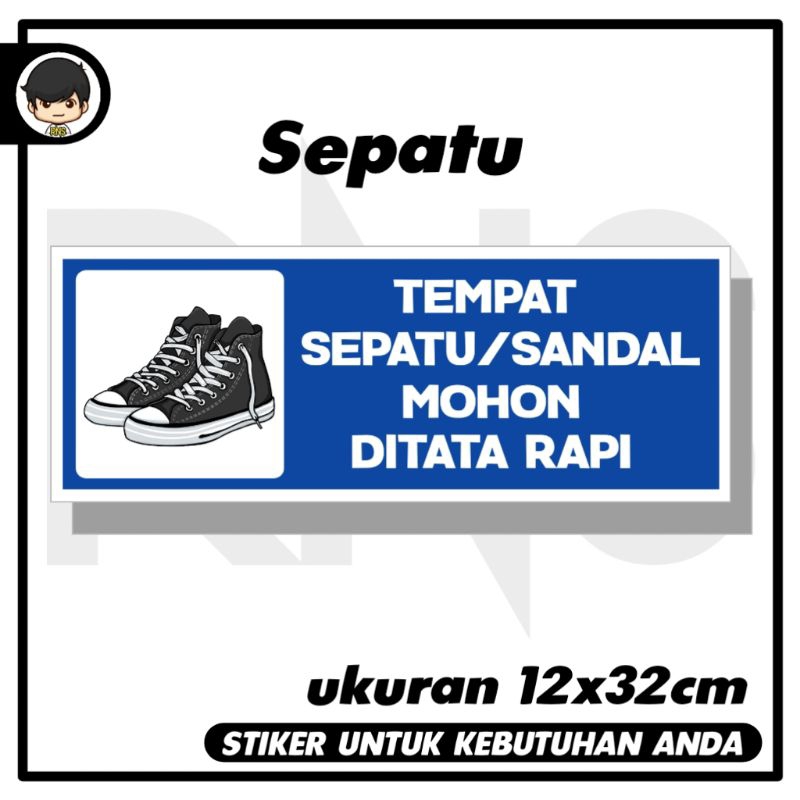 

stiker tempat penitipan sepatu helm rapi sticker rambu
