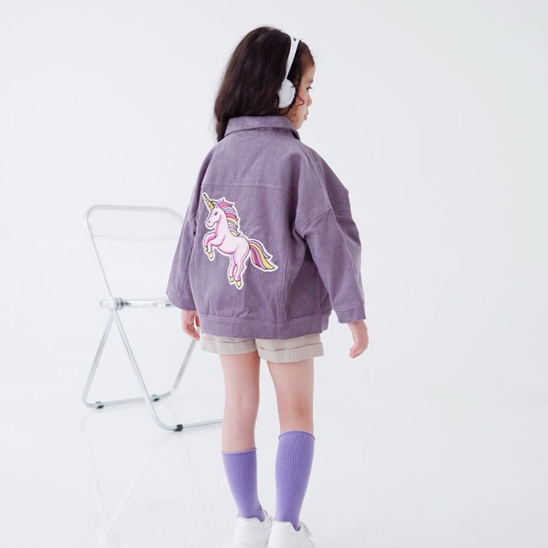 Playdate Jaket Anak Perempuan Unicorn Corduroy Premium Koran Looks