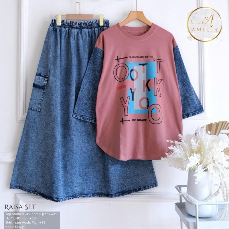 WULAN SET ROK JEANS by AMELIA